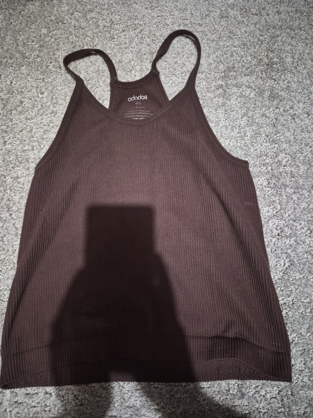 Ododos Chocolate Brown Ribbed Tank Top